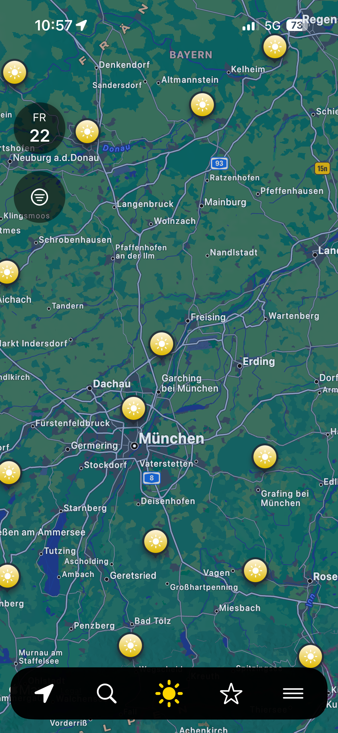 SunLine Suchmaske mit Wetterwunsch-Filtern